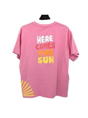 Oversized Graphic Tunic T Shirt Here Comes The Sun Coastal Retro Y2K Beach Small